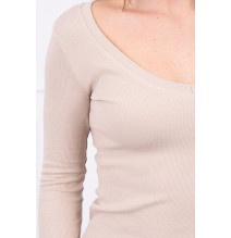 Női nyakkivágású ruha MI8863 bézs