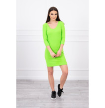 Női nyakkivágású ruha MI8863 zöld neon