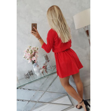 Női ruha, flitter zseb MI9004 piros