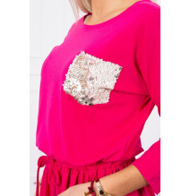 Női ruha, flitter zseb MI9004 fukszia