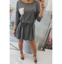 Női ruha, flitter zseb MI9004 grafit