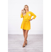 Női ruha, flitter zseb MI9004 okker