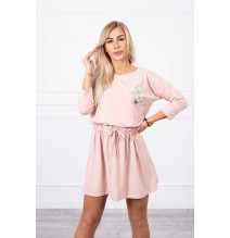 Női ruha, flitter zseb MI9004 por rózsaszín