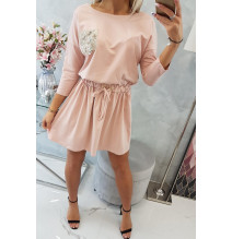 Női ruha, flitter zseb MI9004 por rózsaszín