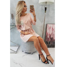 Női ruha, flitter zseb MI9004 por rózsaszín