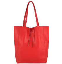 Bőr vásárló kézitáska 396 piros