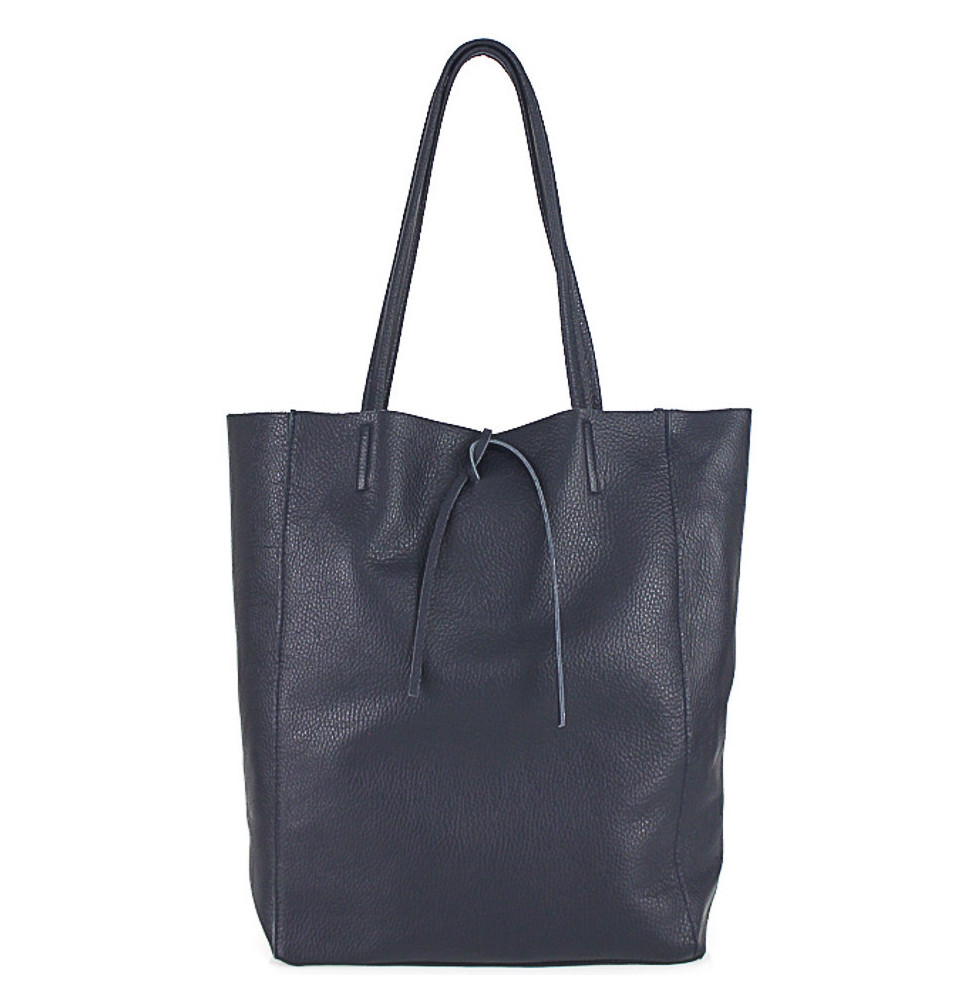 Bőr bevásárló kézitáska 396 sötétkék