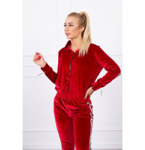 Velúr szett kapucnival MI9104 piros