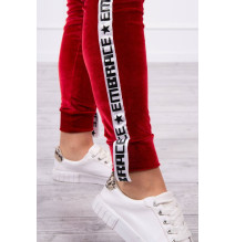 Velúr szett kapucnival MI9104 piros