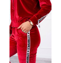 Velúr szett kapucnival MI9104 piros
