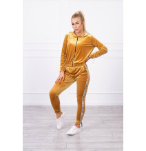 Velúr szett kapucnival MI9104 okker