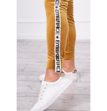 Velúr szett kapucnival MI9104 okker