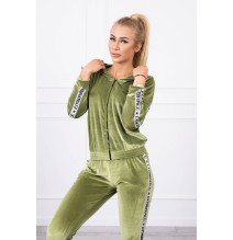 Velúr szett kapucnival MI9104 zöld