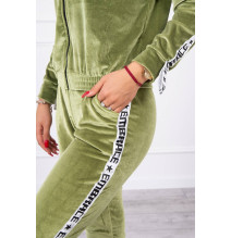 Velúr szett kapucnival MI9104 zöld