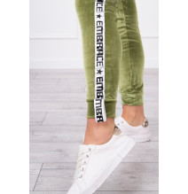 Velúr szett kapucnival MI9104 zöld