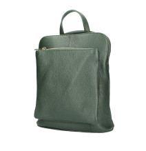 Bőr hátizsák MI899 sötétzöld Készült Olaszországban