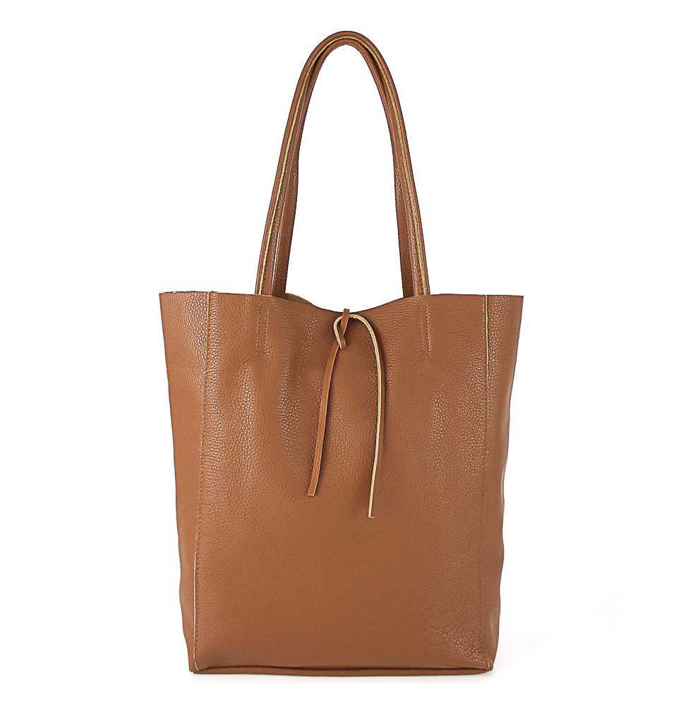 Bőr vásárló kézitáska 396 konyak