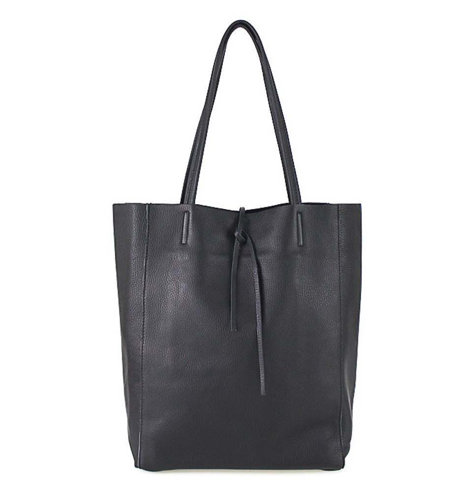 Bőr vásárló kézitáska 396 fekete