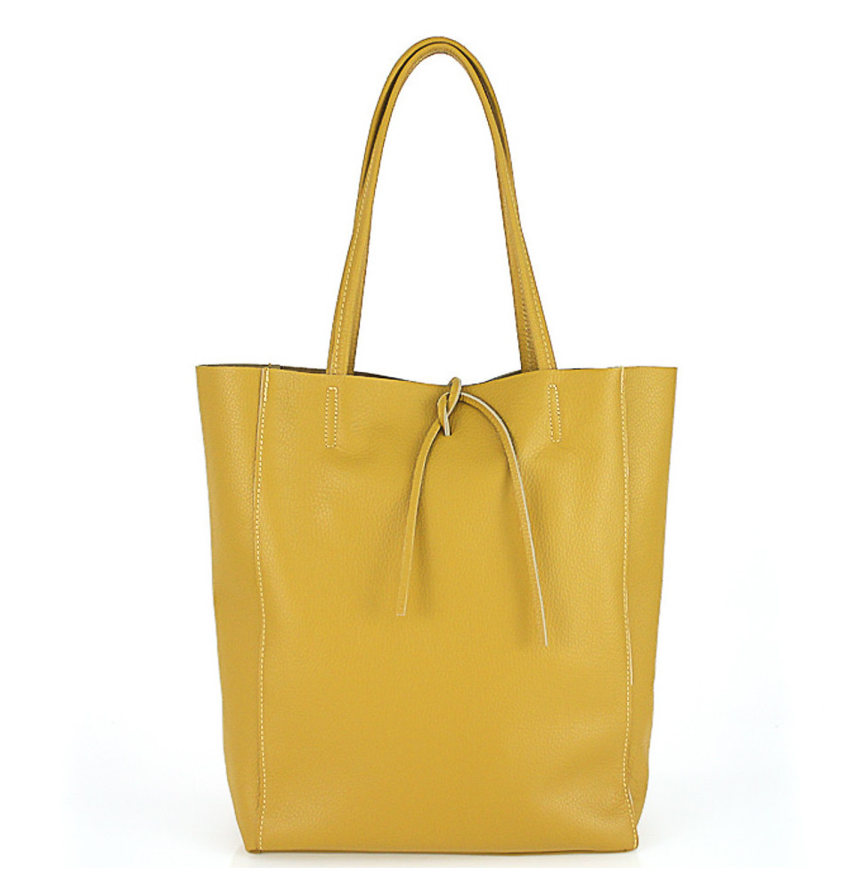 Bőr vásárló kézitáska 396 okker