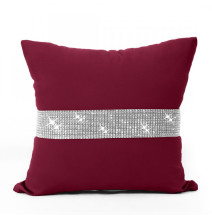Párnahuzat cirkonokkal 40x40 cm bordó