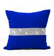 Párnahuzat cirkonokkal 40x40 cm azúrkék