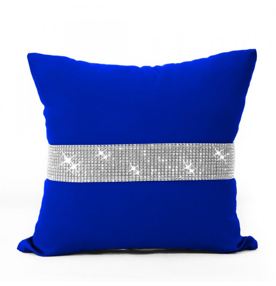Párnahuzat cirkonokkal 40x40 cm azúrkék