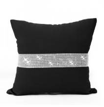 Párnahuzat cirkonokkal 40x40 cm fekete