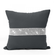 Párnahuzat cirkonokkal 40x40 cm grafit