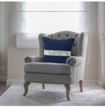 Párnahuzat cirkonokkal 40x40 cm sötétkék