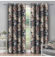 Függöny a gyűrűk 140x250 cm sötét bézs