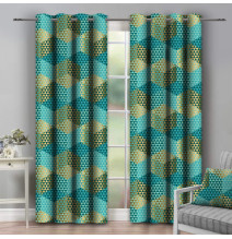 Függöny a gyűrűk 140x250 cm türkiz