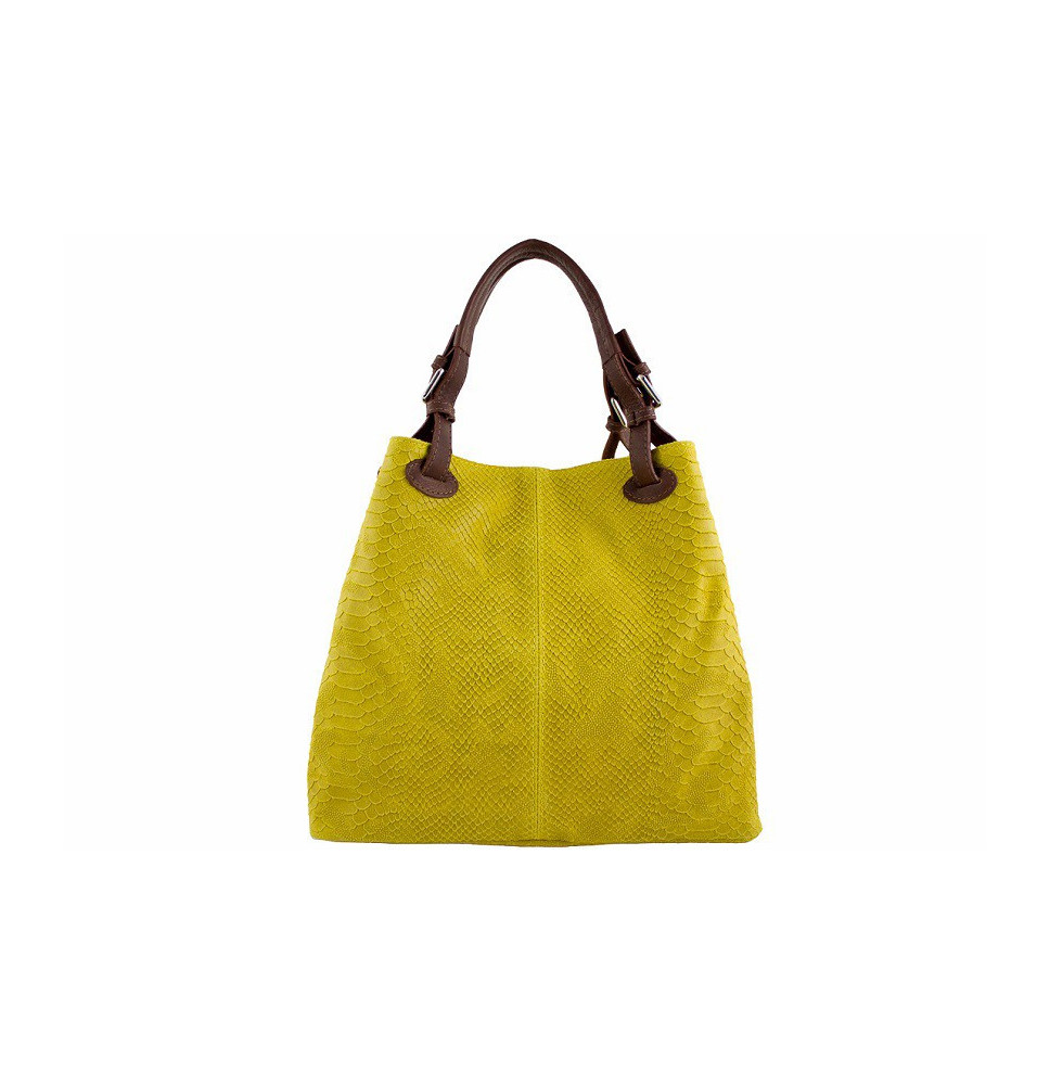 Bőr kézitáska nyomtatási táska 35 sárga