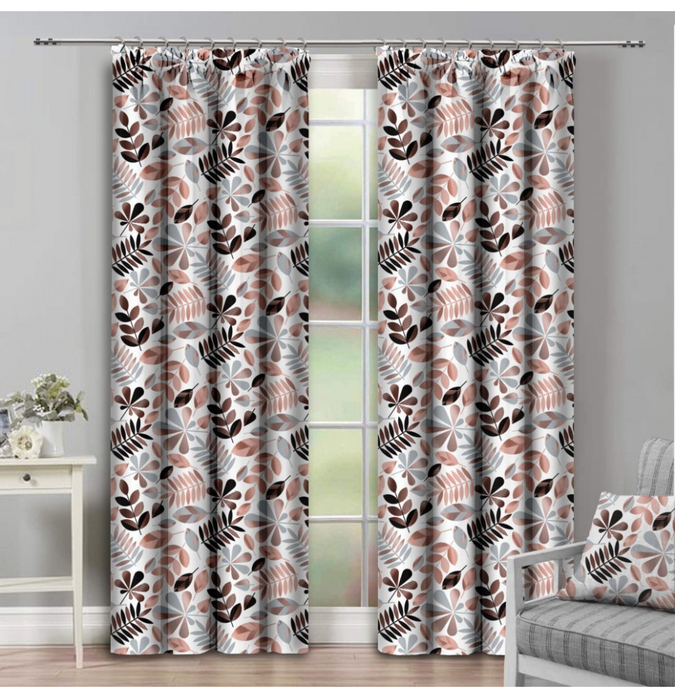 Függöny szalaggal 140x250 cm barna