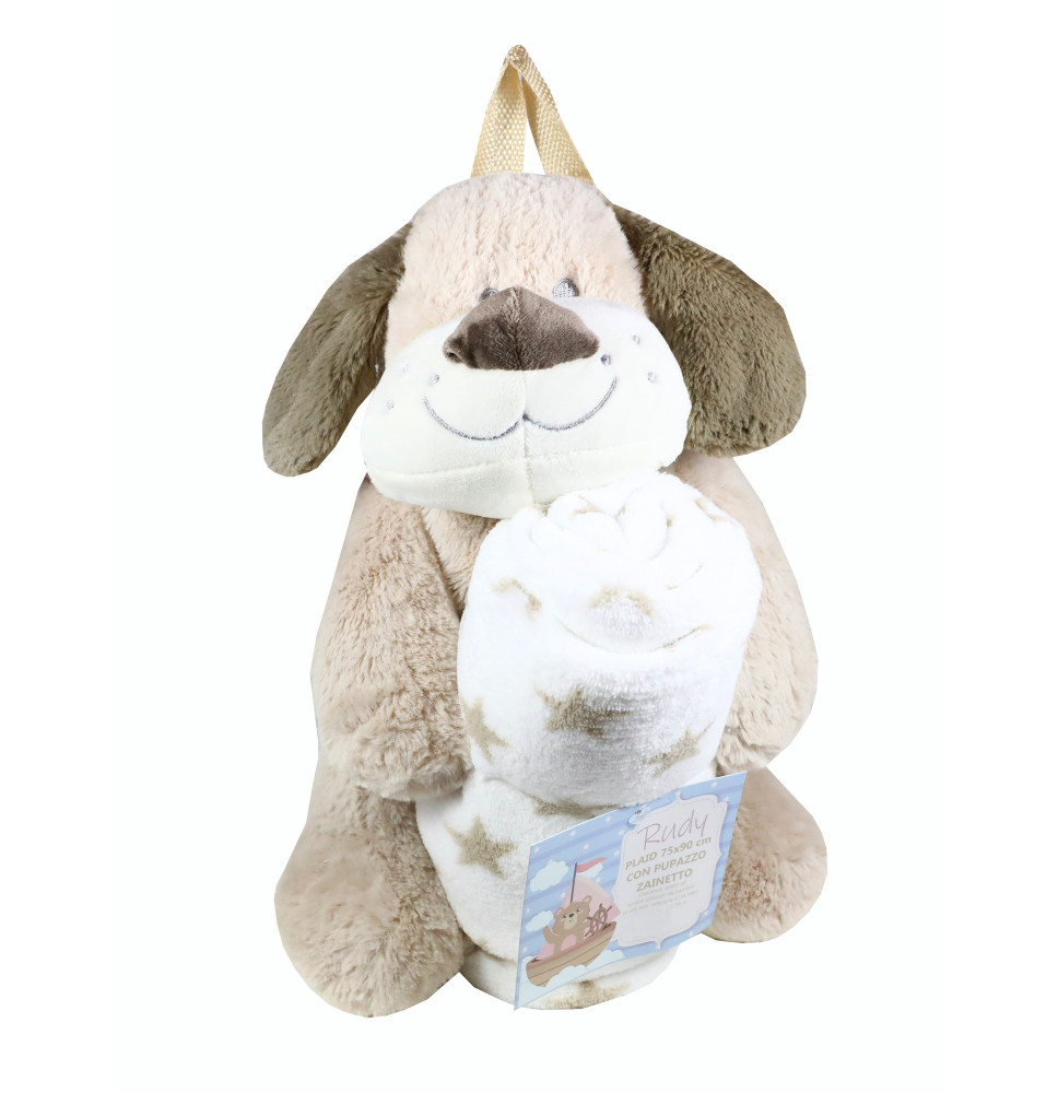 Kis kutya gyermek hátizsák és gyermek takaró