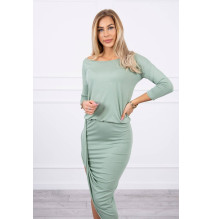 Női aszimmetrikus ruha MI8923 sötét menta