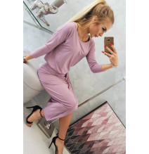 Női aszimmetrikus ruha MI8923 sötét rózsaszín