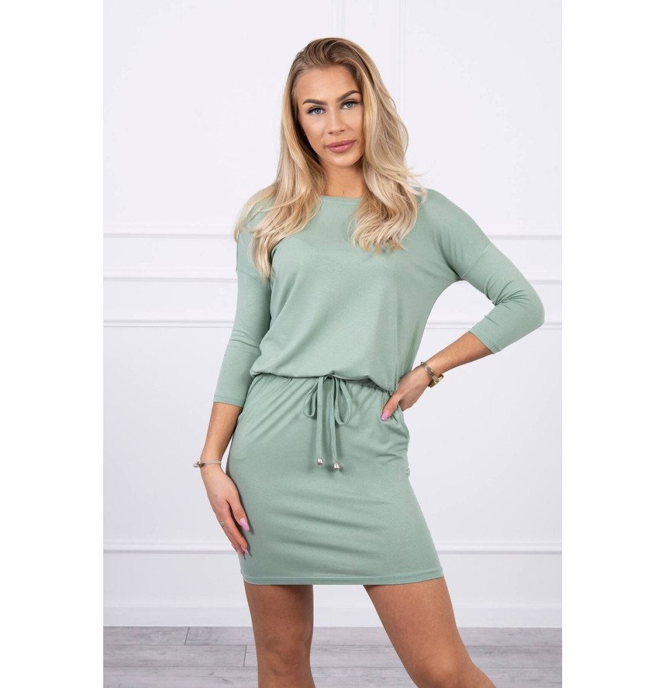 Női ruha MI9013 derékhoz kötve sötét menta