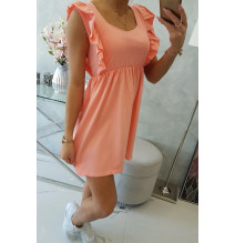 Női ruha fodorokkal MI9082 sárgabarack