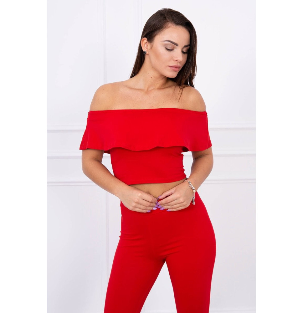 Női szett MI8885 egy fodorral piros