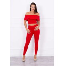 Női szett MI8885 egy fodorral piros