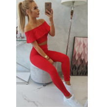 Női szett MI8885 egy fodorral piros