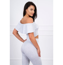 Női szett MI8885 egy fodorral világos szürke