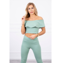 Női szett MI8885 egy fodorral sötét menta