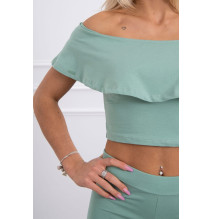 Női szett MI8885 egy fodorral sötét menta