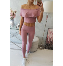 Női szett MI8885 egy fodorral sötét rózsaszín