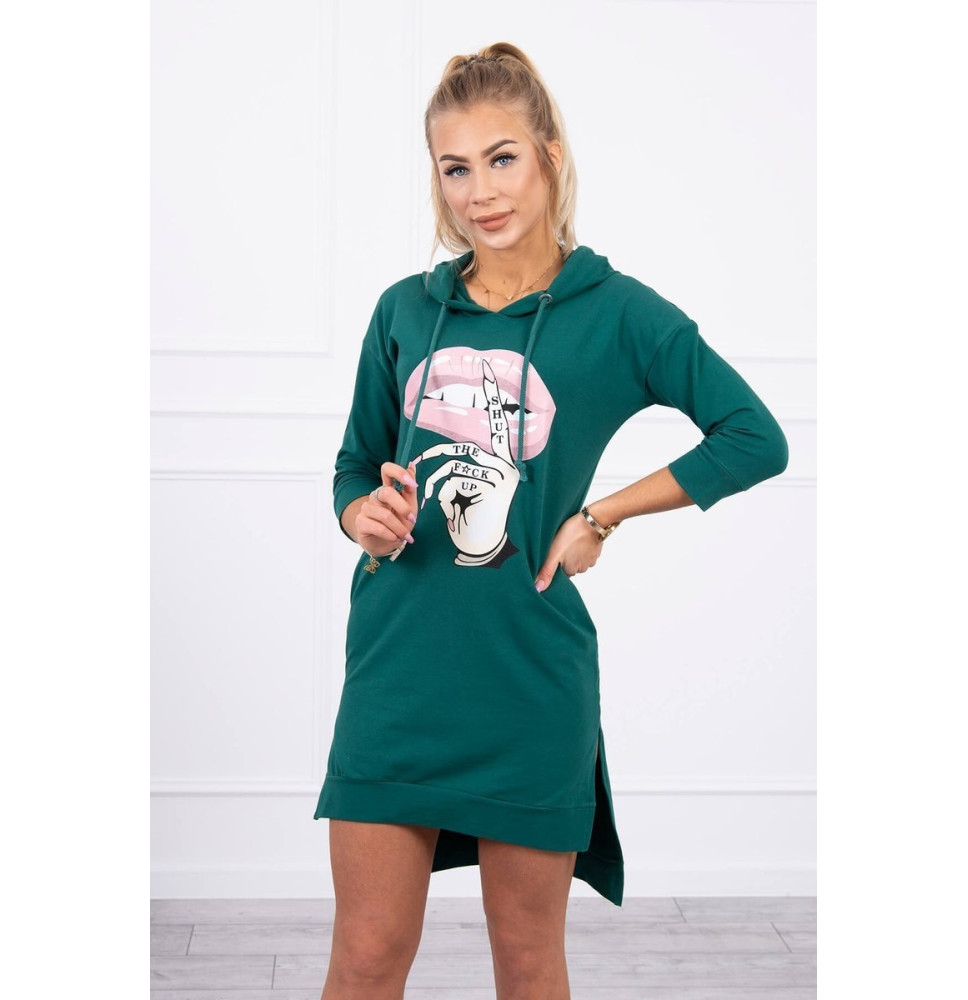 Ruha meghosszabbított hátsó és színes nyomtatott elülső MI64632 zöld