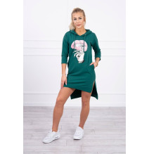 Ruha meghosszabbított hátsó és színes nyomtatott elülső MI64632 zöld