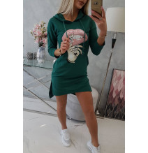 Ruha meghosszabbított hátsó és színes nyomtatott elülső MI64632 zöld