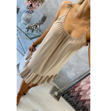 Női ruha vékony hevederekkel MI9080 bézs