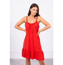 Női ruha vékony hevederekkel MI9080 piros